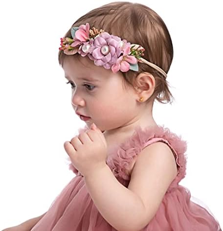קשת חלום תינוקות פעוטות שמלת טוטו תינוקת שמלת שמלת שמלת מסיבת נסיכה עם סרט פרחים רוז מאובק