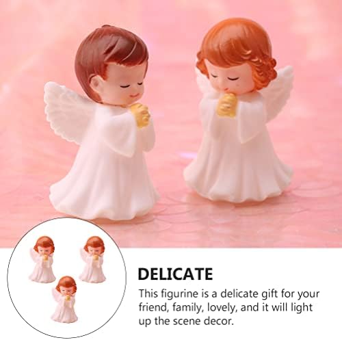 Totority Cherub Decor 3 PCS פסל תינוקות מתפלל קישוט פסל פסל סצנת מסיבות לתינוק תפאורה מלאך