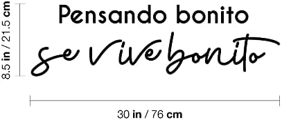 ויניל קיר אמנות מדבקות-פנסנדו בוניטו סה חי בוניטו / חשיבה יפה אתה חי יפה-8.5 'איקס 30 - השראה יפה ספרדית ציטוט