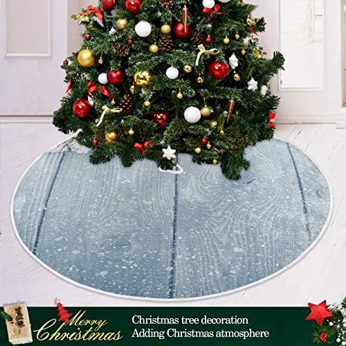 קישוט חצאית עץ חג המולד של Alaza, קישוט חצאית מיני עץ מיני קטן 35.4 אינץ 'עם פתיתי שלג ועץ חג המולד