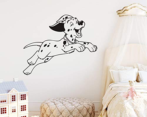 Makeyes Dalmatian Wall Dog Art Art Cartoon Cartoon מדבקות ויניל מדבקה קישוטים לילדה בית חדר