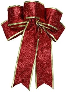 Curqia לחג המולד קשתות חג מפלגת חג קישוטים לחתונה 2.4 × 1.8 אינץ 'מיני עץ חג המולד סט קשת 10 חבילה