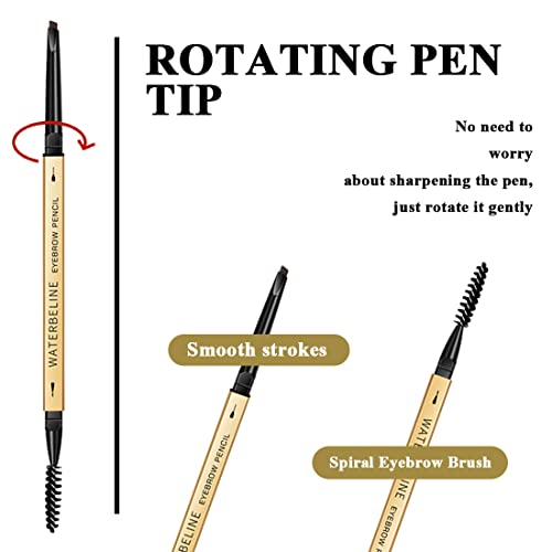 3 עפרונות גבות שונים, יוצר גבות למראה טבעי בקלות, לאורך זמן, 4 ב-1:עיפרון גבות * 3; מברשת גבות * 1