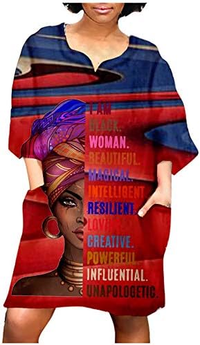 Wybaxz Summer Thirt שמלת חולצת נשים נ 'צוואר הדפס בוהמי שמלת סגנון אקזוטי לנשים פלוס שמלות בגודל לנשים