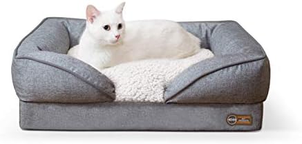 מוצרי חיות מחמד של K&H כרית אורתופדית אורתופדית ספה מיטת כלבים אפור קלאסי קטן 18 x 24 אינץ '