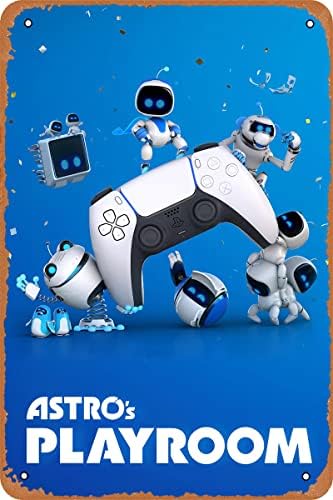 משחק פוסטר של Clilsiatm Astro משחק פוסטר משחק וידאו שלט פח שלט מתכת בסגנון וינטג '8x12 אינץ'