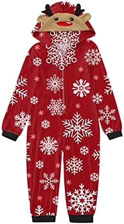 פיג'מה לחג המולד משפחתי חג המולד הדפס שלג סרבל סרבל סרבל תלבושת נופש פיג'מה משפחתית עם פיג'מה מרגישים פיג'מה