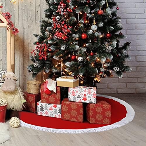 חצאית עץ חג המולד של D20 קוביות לקישוטים למסיבות חג עם תחרה ציצית