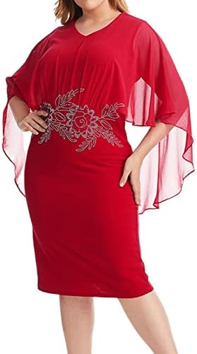 נשים 2023 גברת אלגנטית סריגה תחרה שמלת קייפ בתוספת הדפסה בגודל שמלות שרוול חצי שמלות מפלגת נשים מזדמנת