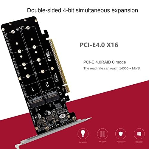 PCIE 4.0 -DISK PCIEX16 עד M.2 M -KEY NVME SSD כרטיס הרחבה, תומך 4 NVME M.2 M KEY 2280 SSD