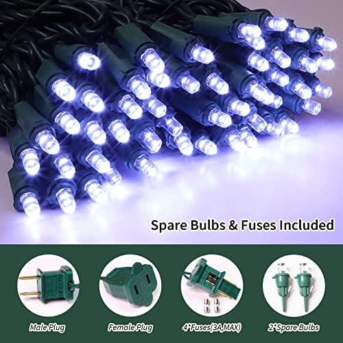LAMPHOME 100 ספירה אורות לבנים מגניבים - אורות חצי - 21.6ft LED אורות חג מולד, אורות LED מיני למסיבת