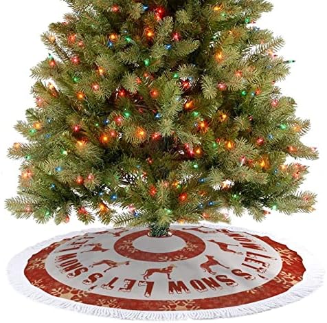 חצאית עץ חג המולד, 30 צללית כלב חג המולד מחצלת עץ עץ חג המולד עם ציצית, מחצלת עץ חג המולד שלג, מחצלת