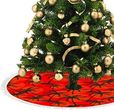 עצי דקל שקיעה חצאית עץ חג המולד מצחיק עם גדילים קטיפה קצרה, 3 גדלים