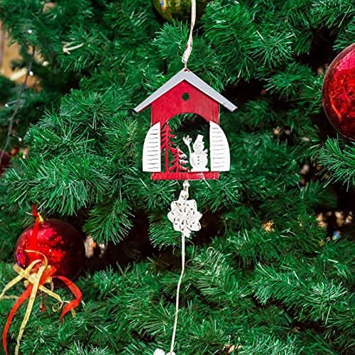 חג המולד עץ עץ ארוך תליון סנטה איש שלג צבוע עץ עץ עץ חג המולד קישוטים יצירתיים מוט וילון גביש