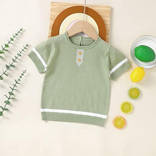 חולצת טי 18 חודשים ילדה יילוד תינוקות תינוקות בנות בנות סוודר שרוול קצר סוודר כותנה כותנה כפתור 4t