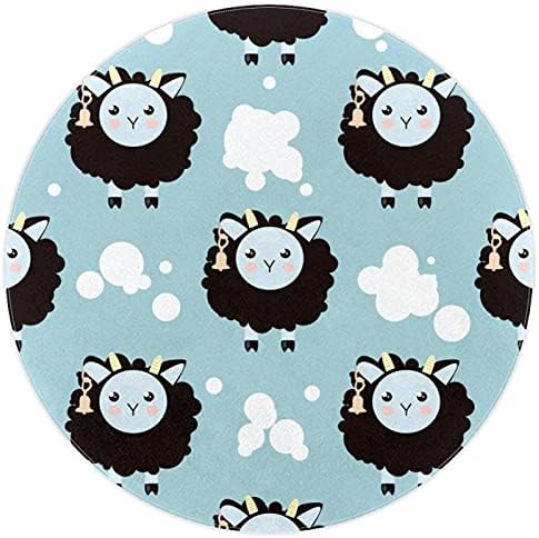 Llnsupply ילדים עגולים לילדים שטיח שטיח שטיח מצויר חמוד כבשים משתלת כרית שטיח רך משחק רך מתקפל משחק מחצלת שטיח