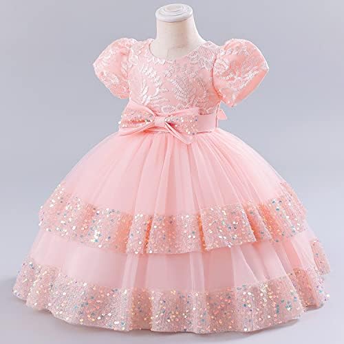 AGQT פעוט בנות נייט טוטו שמלה שרוול שרוול בנות שמלת נסיכה גודל 6M-4T