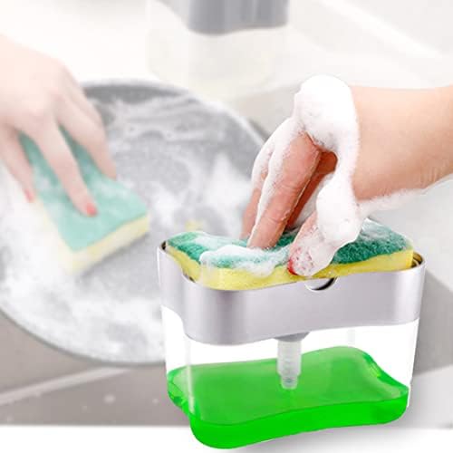 מתקן לסבון ערכת יד משאבת מתקן מטבח תשמיש מחזיק עם ספוג מחזיק 2 ב 1 מתקן לסבון מטבח תשמיש מחזיק כיור