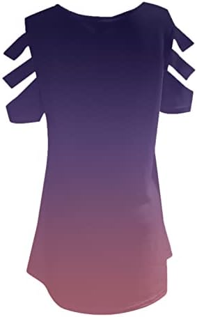 נשים חולצות קיץ מזדמן שיפוע חולצה רוכסן חלול החוצה חולצות סקסי עמוק צוואר חולצות טיז קיץ זורם חולצות