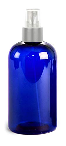 גרנד פרפומים 8 גרם פלסטיק כחול ריק בקבוקי ריסוס ריסוס מחלקים בושם עם משאבות כסף מט, למוצרי שיער, ערפל גוף,