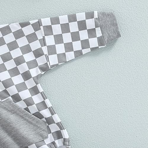 Ayalinggo Baby Boy Checkerboard נייטרלי חולצה גדולה חולצה רומפר מכנסי סרבל סרבל בגדים קיץ בגדים טרנדיים