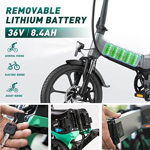 אופניים חשמליים Hitway למבוגרים, 500W/36V/8.4AH EBIKE עם סוללה נשלפת, אופניים חשמליים מתקפלים