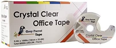 Greyparrot Office Office Clear Mell Grolls Rolls + Dispenser. למשרות מלאכה, עטיפת מתנות, עבודה משרדית
