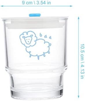 בקבוקי מים מזכוכית דויטול בקבוקי מים צלולים כוס ספל קפה: ספל משקה חלב עם כוס צלולה ללא מכסה למשקאות