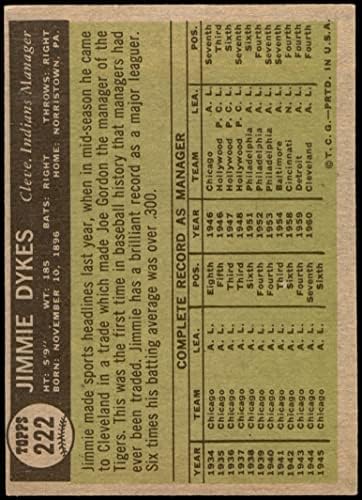 1961 Topps 222 ג'ימי דייקס קליבלנד אינדיאנים VG אינדיאנים