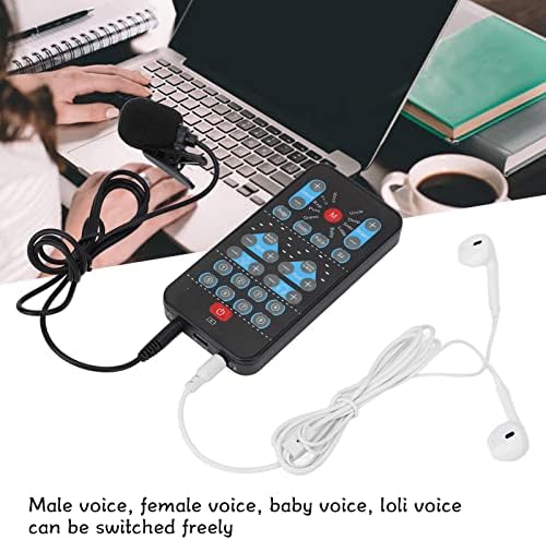 קול מחליף, כף יד מיקרופון קול מחליף אוניברסלי מיני כרטיס קול עם 8 אפקטים קוליים תמיכה רב שפות, נייד אפקטים