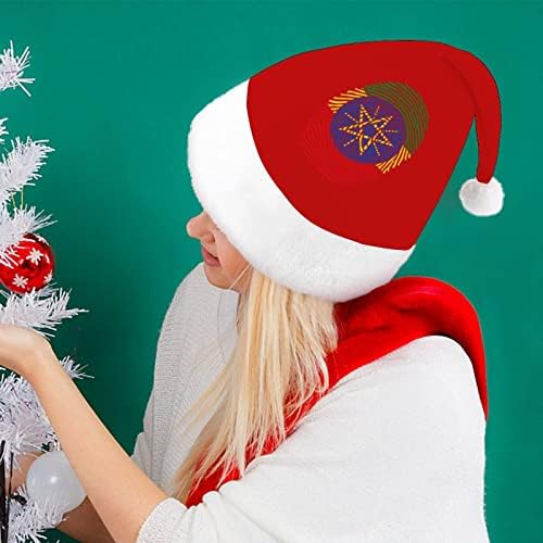 אתיופיה טביעות אצבע חג המולד כובע סנטה כובעי חג המולד עץ קישוטי חג דקור מתנות למבוגרים נשים