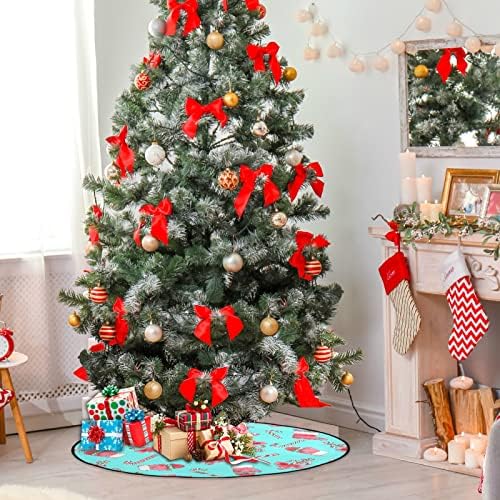 מחצלת עץ חג המולד של Visesunny מחצלת חג מולד ממתקים קנדי ​​קני גרבי עץ עץ מעמד מחצלת מגן רצפה סופג עץ עץ