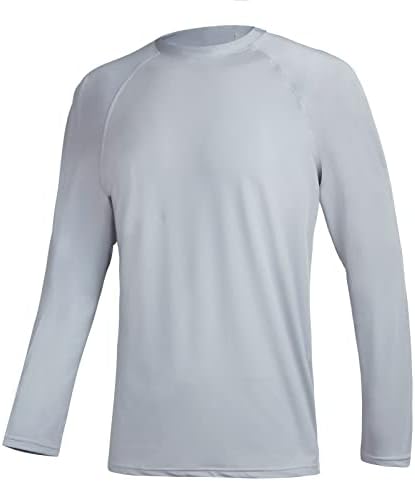 חולצות שחייה של שרוול ארוך לגברים Rashguard upf 50+ UV חולצת הגנה על שמש אימון אתלטי אימון טיול חולצת טריקו