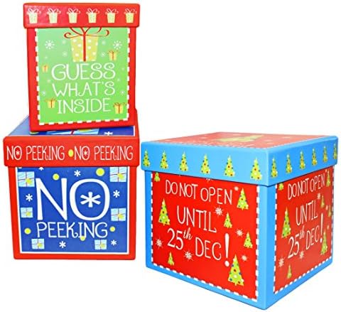 סט אלף של 6 קופסאות מתנה קינון נושאים דקורטיביים אלגנטיים -3 קופסאות - קופסאות קינון נושאים ומעוצבים