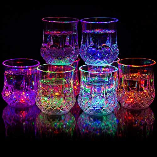 משקפי LED המופעלים על ידי נוזלים מופעלים ~ כיף תאורה לשתות כוסות - 6 גרם. - סט של 8
