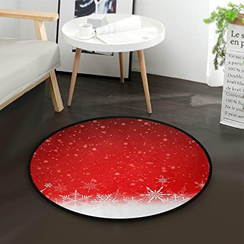 36.2 אינץ 'שטיחים אזור רך עגול עגול אדום חורף פתיתי שלג משתלת פליימט שטיחים מחצלת לילדים משחק חדר שינה חדר שינה