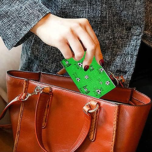 כדורגל כדורגל ירוק עסקים כרטיס מחזיק עבור נשים גברים עסקים כרטיס בעל מקרה עם עור שם אשראי כרטיס