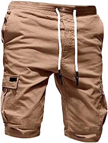 מכנסי מטען ספורט לגברים קצרים צבעוני צבע טהור מכנסי טרנינג רופפים מכנסיים קצרים מכנסיים קצרים