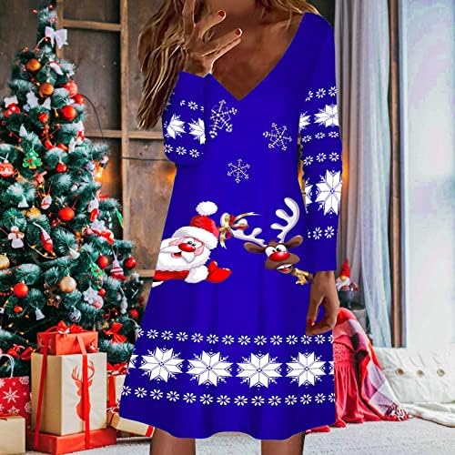 סוודר חג מולד מכוער של Wytong לנשים שמלת סוודרים סרוגת איילים מצחיקים