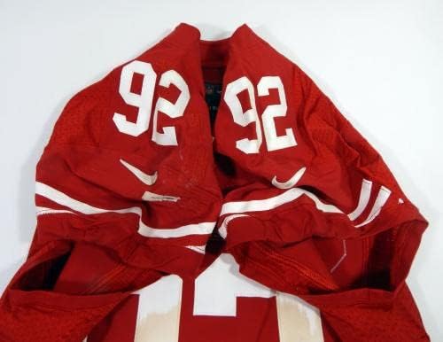 2012 San Francisco 49ers Will Tukuafu 92 משחק השתמש ב- Red Jersey 46 DP42644 - משחק NFL לא חתום משומש