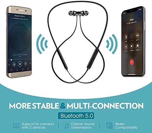 אוזניות ריצות Bluetooth, אלחוטית V5.0 ספורט אוזניות אט-זיעה אוזניות רעש מבטלות אוזניות עבור MIC מובנה בחדר