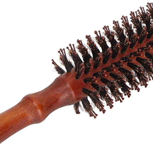 מברשת שיער עגולה בסטיילינג, מברשת זיפים של 3 יחידות, מברשת ניילון אנטי סטטית עם ידית עץ, מברשת שיער מסתלבלת