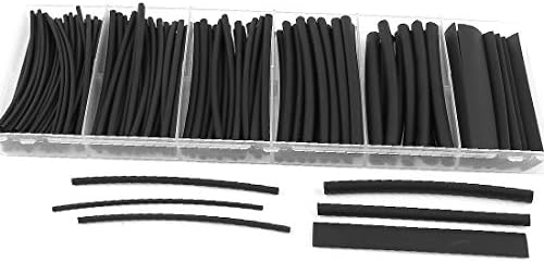 LON0167 חדש 160 יחידות שחור 6 מגוון גודל מבודד חום מבודד צינור צינור צינור שרוול עטיפה (160 Stücke Schwarz