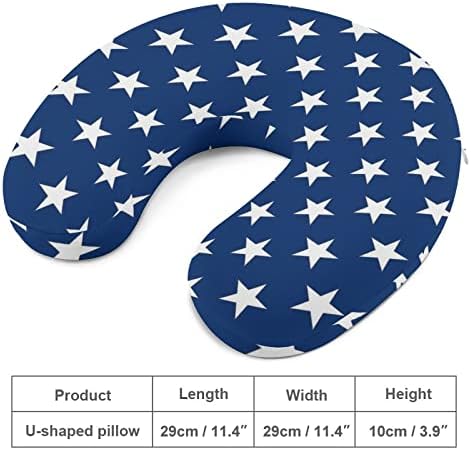 דגל אמריקאי כוכבים כחולים כהים נוסעים בצוואר זיכרון כרית קצף U מעצבים כרית מטוס לתמיכה ראש