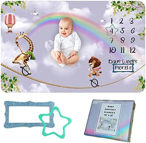 שמיכת אבן דרך חודשית של התינוק - לכידת כל רגע של התינוקת או התינוק שלך - מערך המתנות המותאם אישית המושלם