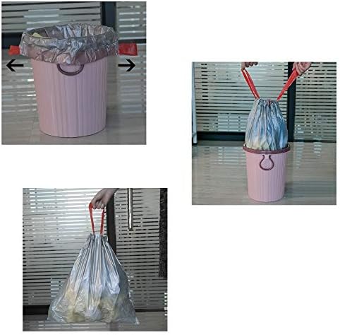 Annkkyus 1.5 ליטר שקיות זבל פלסטיק עם ידיות, אפור, 120 ספירות/2 לחמניות