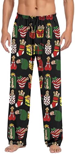 מכנסי פיג'מה לגברים חג המולד מותן מותן גנום גרפי PJS בגדי שינה חג המולד פג'מה מכנסי טרנינג מכנסיים