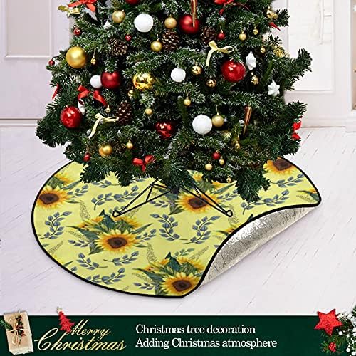 מחצלת עץ חג המולד של חמניות עץ עץ אטום למים שטיח מחצלת מגש מתחת לאביזר עץ חג המולד לקישוט חג