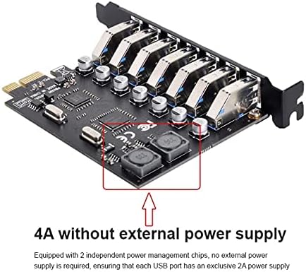 CableCC 7 יציאות PCI-E עד USB 3.0 Hub PCI Express Appression מתאם 5 ג'יגה-סיביות עבור לוח האם