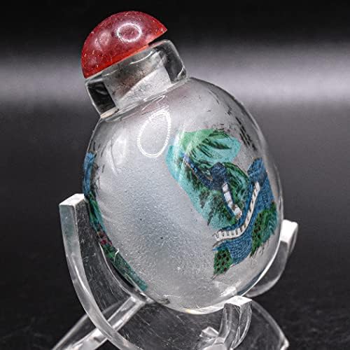 HQRP-CRYSTAL 56 ממ סין זכוכית ציור פנימי בקבוק סנף טהור דגימה אספנית צבועה ביד עם קיר גדול של סין בפנים